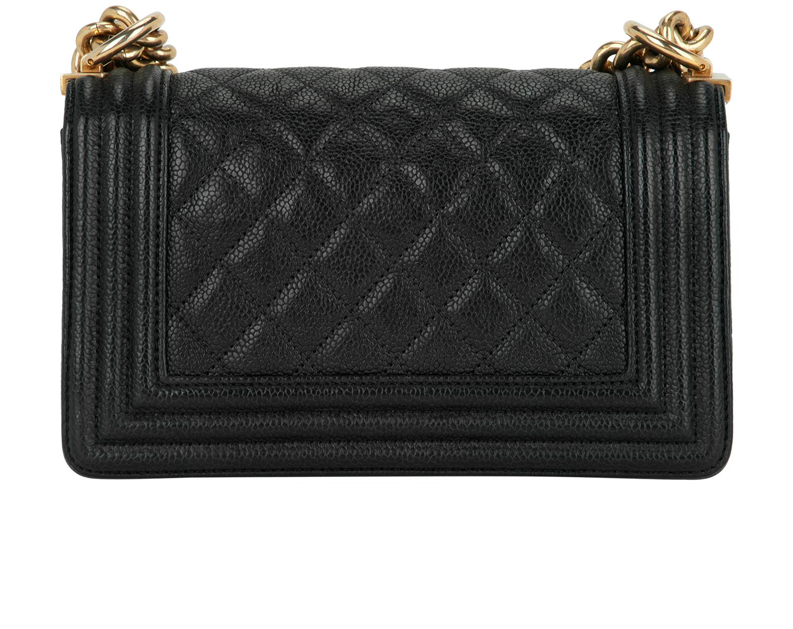 Small Boy Crossbody, &pound;2,600, Handbags, Black, Caviar Leather, Back view